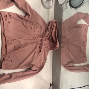 Rue21 pink cropped hoodie